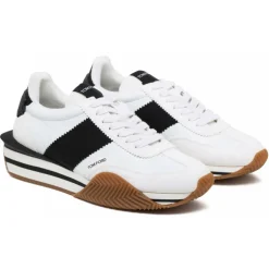 Tom Ford - White and Black James Sneakers - Exclusive Luxury Collection - Avvenice^ Shoes