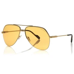 Tom Ford Eyewear Tom Ford - Wilder Sunglasses - Pilot Acetate Sunglasses - FT0644 - Orange - - Avvenice