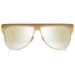 Tom Ford Eyewear Tom Ford - Winter Gold Plated Sunglasses - Pilot Style Sunglasses - Gold - FT0707 - Sunglasses - - Avvenice
