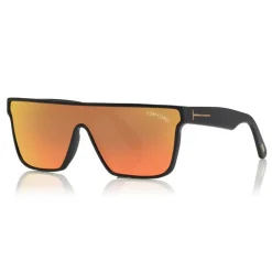 Tom Ford Eyewear Tom Ford - Wyhat Sunglasses - Soft Rectangular Acetate Sunglasses - FT0709 - Black Orange - - Avvenice
