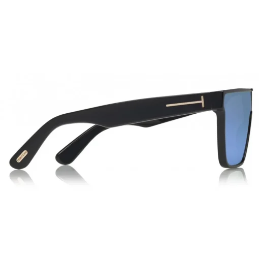 Tom Ford Eyewear Tom Ford - Wyhat Sunglasses - Soft Rectangular Acetate Sunglasses - FT0709 - Black Mirror Blu - - Avvenice^ Sunglasses & Eyewear