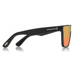Tom Ford Eyewear Tom Ford - Wyhat Sunglasses - Soft Rectangular Acetate Sunglasses - FT0709 - Black Orange - - Avvenice
