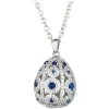 Tsars Collection - Alexandra Pavè Vertical Blue Necklace - Handmade in Swiss - Luxury Exclusive Collection - Avvenice^ Necklaces