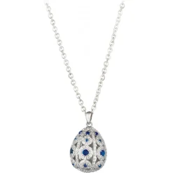 Tsars Collection - Alexandra Pavè Vertical Blue Necklace - Handmade in Swiss - Luxury Exclusive Collection - Avvenice^ Necklaces