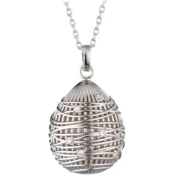Tsars Collection - Diamond Intertwining Silver Necklace - Handmade in Swiss - Luxury Exclusive Collection - Avvenice^ Necklaces