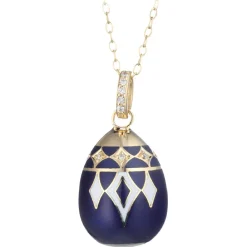 Tsars Collection - Empress Maria Blue and White Necklace - Handmade in Swiss - Luxury Exclusive Collection - Avvenice^ Necklaces