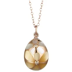 Tsars Collection - Gold Necklace with Mother of Pearl 154 - Handmade in Swiss - Luxury Exclusive Collection - Avvenice^ Necklaces