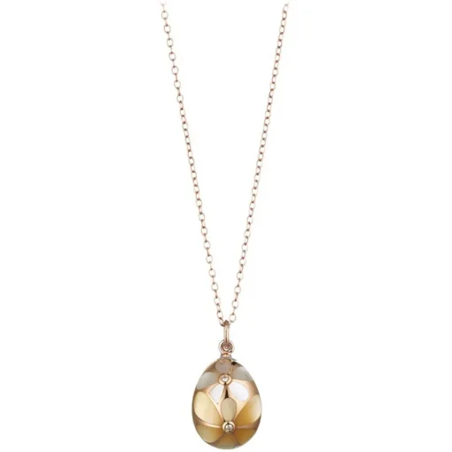 Tsars Collection - Gold Necklace with Mother of Pearl 154 - Handmade in Swiss - Luxury Exclusive Collection - Avvenice^ Necklaces