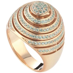 Tsars Collection - Green Spiral Silver Ring - Handmade in Swiss - Luxury Exclusive Collection - Avvenice^ Rings