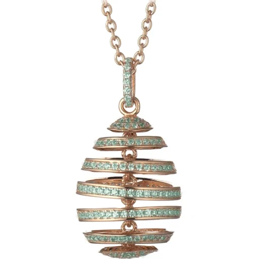 Tsars Collection - Green Spiral Silver Necklace - Handmade in Swiss - Luxury Exclusive Collection - Avvenice^ Necklaces