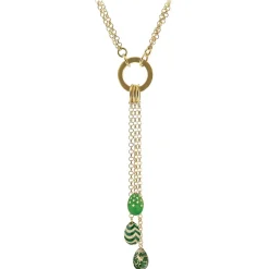 Tsars Collection - Necklace with 3 Green Eggs - Handmade in Swiss - Luxury Exclusive Collection - Avvenice^ Necklaces
