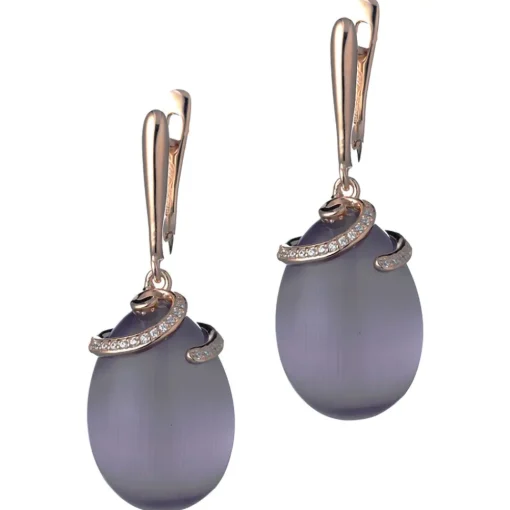 Tsars Collection - Olga Purple Spiral Earrings - Handmade in Swiss - Luxury Exclusive Collection - Avvenice^ Earrings