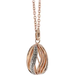 Tsars Collection - Rose Silver Necklace with Zircons - Handmade in Swiss - Luxury Exclusive Collection - Avvenice