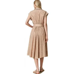 Twinset - Animal Print Cotton Dress - Beige - Dress - Made in Italy - Luxury Exclusive Collection - Avvenice^ Dresses