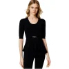 Twinset - Asymmetrical Seamless Sweater - Black - Top - Made in Italy - Luxury Exclusive Collection - Avvenice^ Tops
