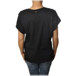 Twinset - Cotton Oversized T-Shirt - Black - T-shirt - Made in Italy - Luxury Exclusive Collection - Avvenice