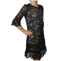 Twinset - Crewneck Dress in Lace - Black - Dress - Made in Italy - Luxury Exclusive Collection - Avvenice