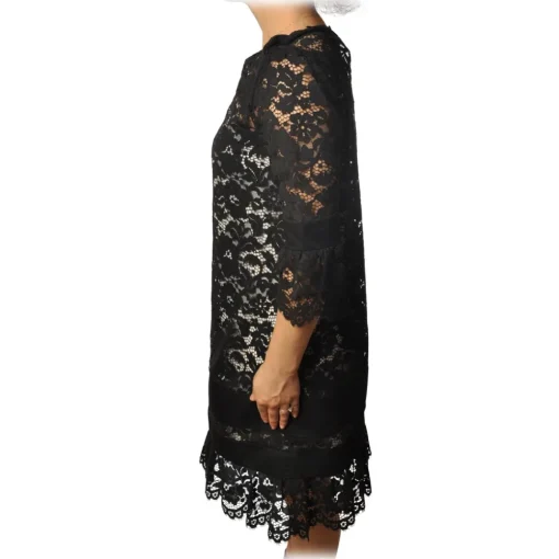 Twinset - Crewneck Dress in Lace - Black - Dress - Made in Italy - Luxury Exclusive Collection - Avvenice