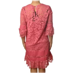 Twinset - Crewneck Dress Trapeze Fit in Lace - Pink - Dress - Made in Italy - Luxury Exclusive Collection - Avvenice^ Dresses