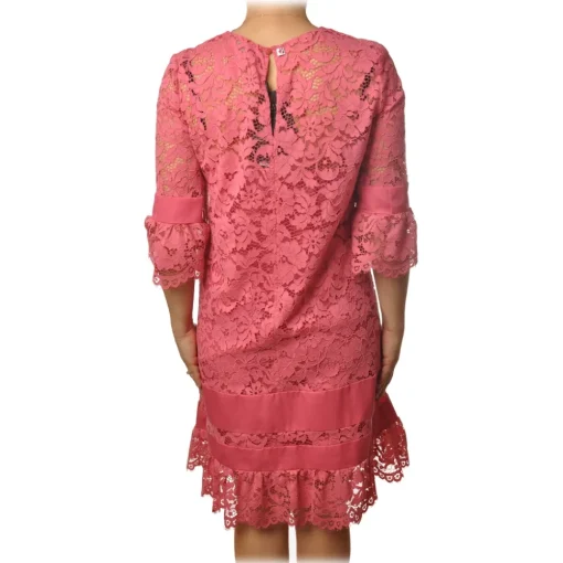 Twinset - Crewneck Dress Trapeze Fit in Lace - Pink - Dress - Made in Italy - Luxury Exclusive Collection - Avvenice^ Dresses