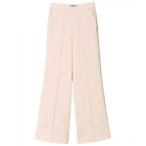Twinset - Fluid Crepe Full Length Trousers - Powder Pink - Trousers - Made in Italy - Luxury Exclusive Collection - Avvenice^ Trousers