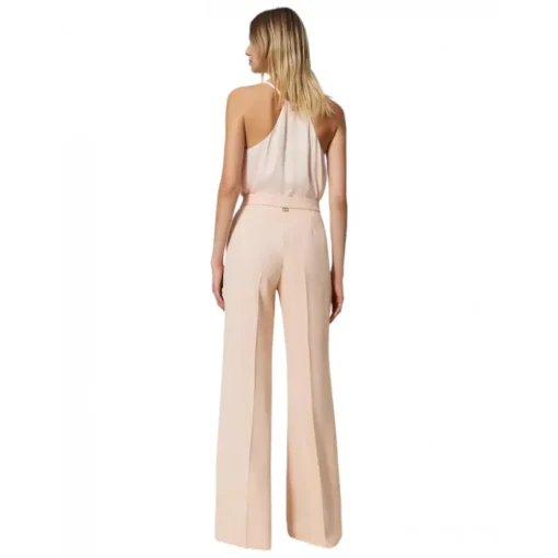 Twinset - Fluid Crepe Full Length Trousers - Powder Pink - Trousers - Made in Italy - Luxury Exclusive Collection - Avvenice^ Trousers
