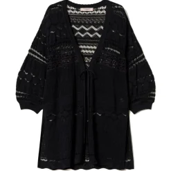 Twinset - Lace Maxi Cardigan - Black - Jackets - Made in Italy - Luxury Exclusive Collection - Avvenice^ Jackets