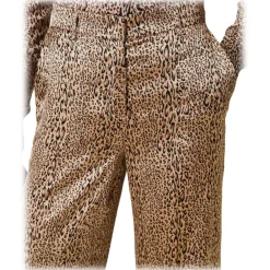 Twinset - Leopard Print Palazzo Trousers - Brown - Trousers - Made in Italy - Luxury Exclusive Collection - Avvenice