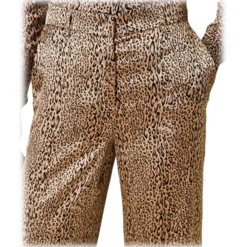 Twinset - Leopard Print Palazzo Trousers - Brown - Trousers - Made in Italy - Luxury Exclusive Collection - Avvenice