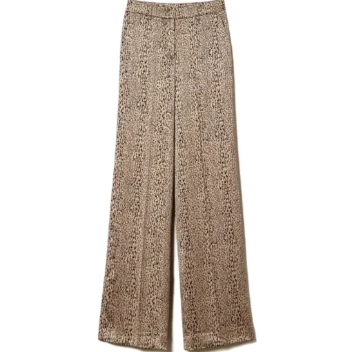 Twinset - Leopard Print Palazzo Trousers - Brown - Trousers - Made in Italy - Luxury Exclusive Collection - Avvenice