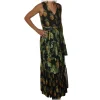 Twinset - Long Dress Sleeveless in Pineapple Print - Black - Dress - Made in Italy - Luxury Exclusive Collection - Avvenice