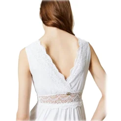Twinset - Long Dress with Macramé Lace - White - Dress - Made in Italy - Luxury Exclusive Collection - Avvenice^ Dresses