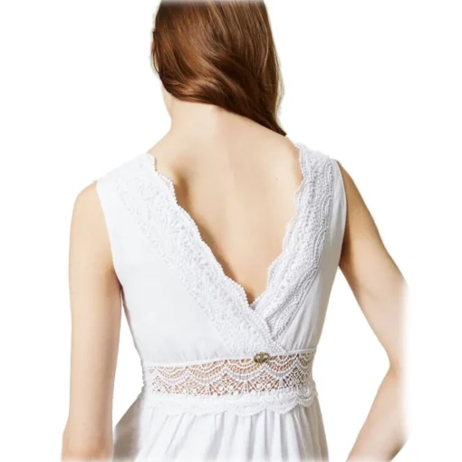 Twinset - Long Dress with Macramé Lace - White - Dress - Made in Italy - Luxury Exclusive Collection - Avvenice^ Dresses