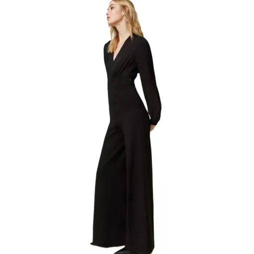 Twinset - Long Suit with Satin Bust - Black - Dress - Made in Italy - Luxury Exclusive Collection - Avvenice