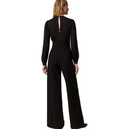 Twinset - Long Suit with Satin Bust - Black - Dress - Made in Italy - Luxury Exclusive Collection - Avvenice