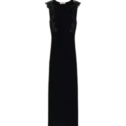 Twinset - Longuette Dress with Macramé Lace Inserts - Black - Dresses - Made in Italy - Luxury Exclusive Collection - Avvenice^ Dresses