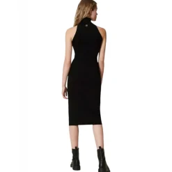 Twinset - Longuette Dress with American Neckline - Black - Dress - Made in Italy - Luxury Exclusive Collection - Avvenice^ Dresses