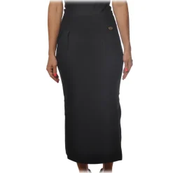 Twinset - Longuette Skirt in Elastic Knit - Black - Skirt - Made in Italy - Luxury Exclusive Collection - Avvenice