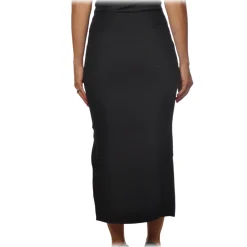 Twinset - Longuette Skirt in Elastic Knit - Black - Skirt - Made in Italy - Luxury Exclusive Collection - Avvenice
