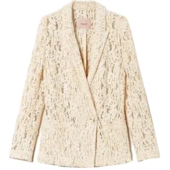 Twinset - Macramé Lace Blazer - Ivory - Jackets - Made in Italy - Luxury Exclusive Collection - Avvenice