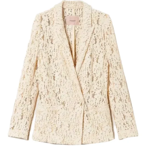 Twinset - Macramé Lace Blazer - Ivory - Jackets - Made in Italy - Luxury Exclusive Collection - Avvenice