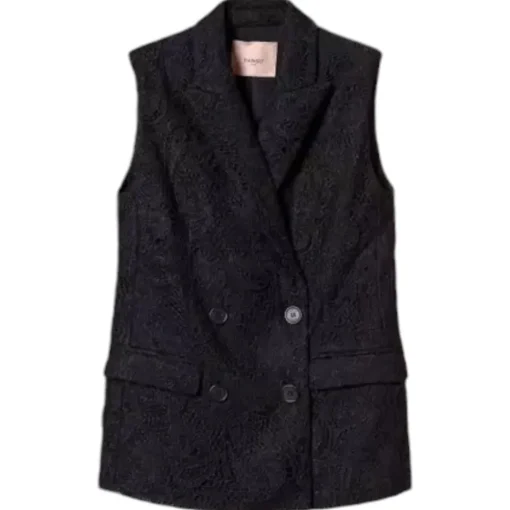 Twinset - Macramé Lace Double-Breasted Vest - Black - Jackets - Made in Italy - Luxury Exclusive Collection - Avvenice^ Jackets