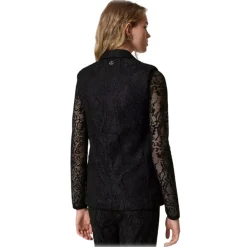 Twinset - Macramé Lace Double-Breasted Vest - Black - Jackets - Made in Italy - Luxury Exclusive Collection - Avvenice^ Jackets