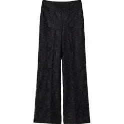 Twinset - Macramè Lace Wide Leg Trousers - Black - Trousers - Made in Italy - Luxury Exclusive Collection - Avvenice