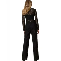 Twinset - Macramè Lace Wide Leg Trousers - Black - Trousers - Made in Italy - Luxury Exclusive Collection - Avvenice