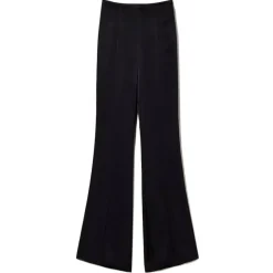 Twinset - Matt Satin Flare Trousers - Black - Trousers - Made in Italy - Luxury Exclusive Collection - Avvenice^ Trousers