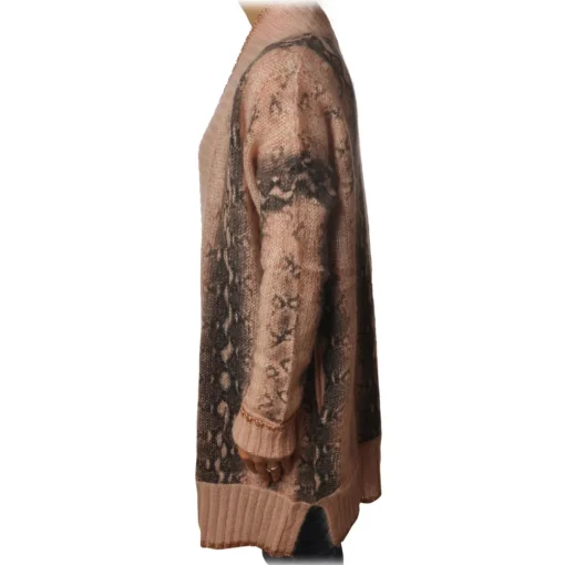 Twinset - Maxi Cardigan in Python Print - Pink - Knitwear - Made in Italy - Luxury Exclusive Collection - Avvenice^ Knitwears