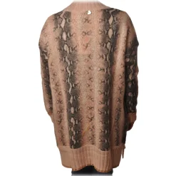 Twinset - Maxi Cardigan in Python Print - Pink - Knitwear - Made in Italy - Luxury Exclusive Collection - Avvenice^ Knitwears