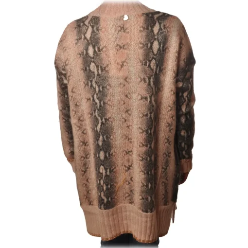 Twinset - Maxi Cardigan in Python Print - Pink - Knitwear - Made in Italy - Luxury Exclusive Collection - Avvenice^ Knitwears