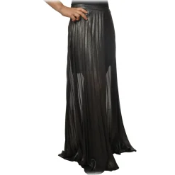 Twinset - Palazzo Trousers With Plated Effect - Black - Trousers - Made in Italy - Luxury Exclusive Collection - Avvenice^ Trousers
